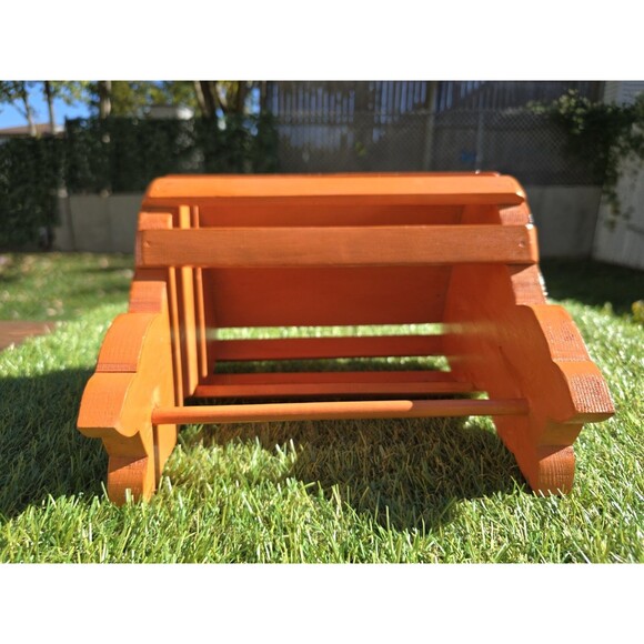 Vtg Halloween Jack O Lantern Black Cat Wooden Basket Planter Double Sided Signed - Picture 7 of 8